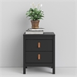 Home Square 2 Piece 2 Drawer Nightstand Set in Black Matte