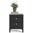 Home Square 2 Piece 2 Drawer Nightstand Set in Black Matte