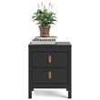 Home Square 2 Piece 2 Drawer Nightstand Set in Black Matte