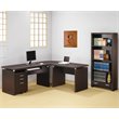 Home Square 2 Piece Set with Writing Desk and Mobile File Cabinet in Cappuccino
