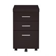 Home Square 2 Piece Set with Writing Desk and Mobile File Cabinet in Cappuccino