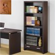Home Square 3 Piece Set with Desk Mobile File Cabinet and Bookcase in Cappuccino
