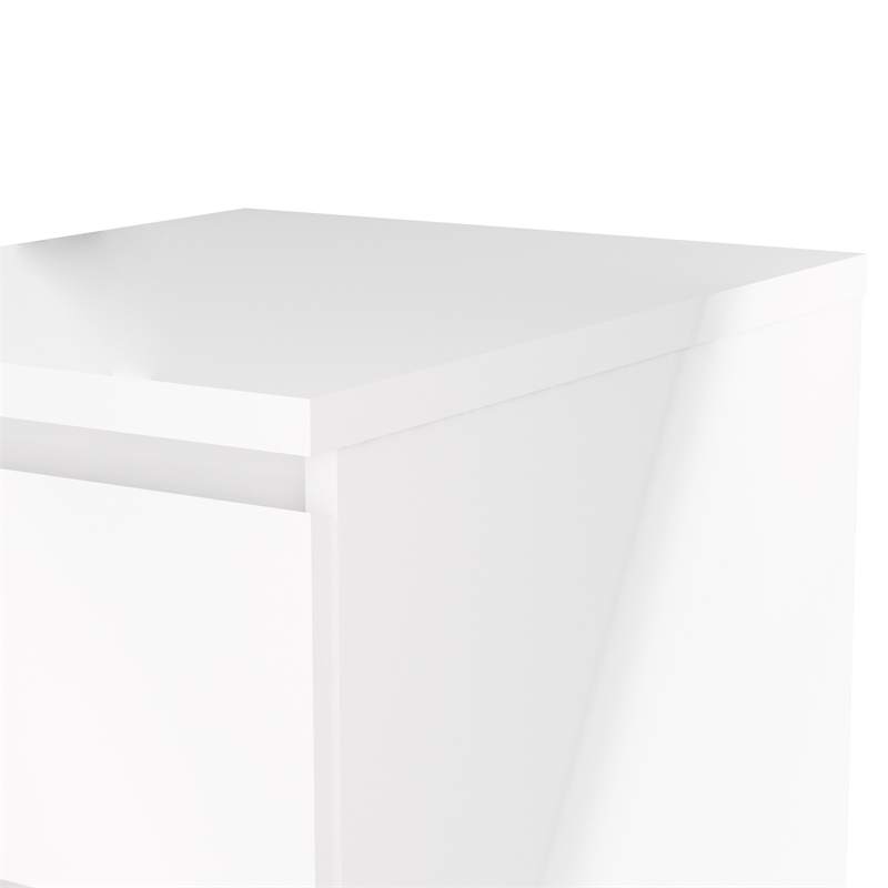 Home Square 2 Piece Furniture Set with Nightstand & Dresser in White High Gloss