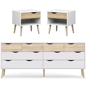 Home Square 3 Piece Furniture Set with 2 Nightstands and Dresser