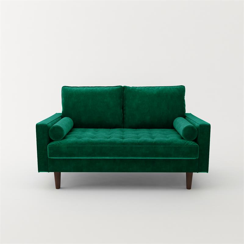 Home Square 2 Piece Velvet Living Room Loveseat Set in Green