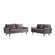 Home Square 2 Piece Velvet Living Room Sofa Set in Gray