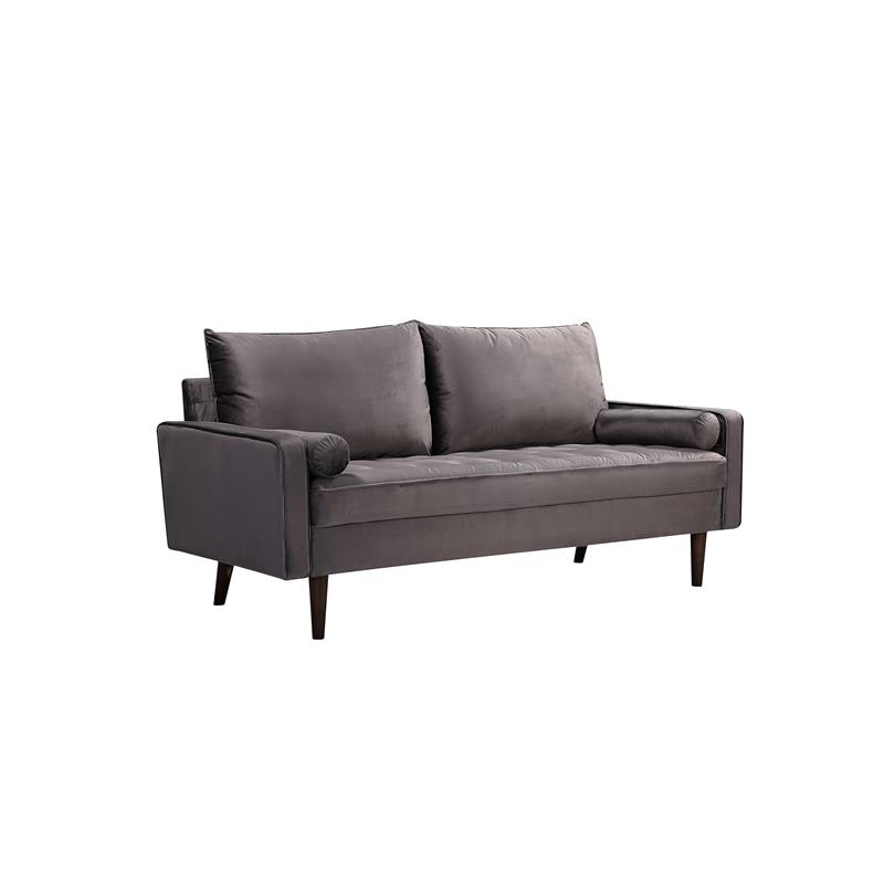 Home Square 2 Piece Velvet Living Room Sofa Set in Gray