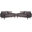 Home Square 2 Piece Velvet Living Room Sofa Set in Gray