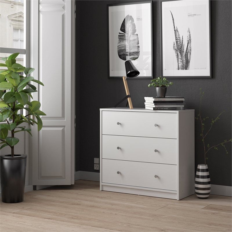 Home Square 3 Piece Furniture Set with Dresser Nightstand and 3 Drawer Chest