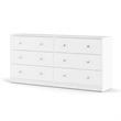 Home Square 3 Piece Set with 6 Drawer Double Dresser Nightstand and Chest