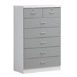 Home Square Hodedah 2 Piece 7 Drawer Wood Chest Set with Locks in Gray