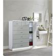 Home Square Hodedah 2 Piece 7 Drawer Wood Chest Set with Locks in Gray