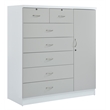 Home Square Hodedah 2 Piece 7 Drawer Wood Chest Set with Locks in Gray