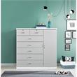 Home Square Hodedah 2 Piece 7 Drawer Wood Chest Set with Locks in Gray