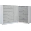 Home Square Hodedah 2 Piece 7 Drawer Wood Chest Set with Locks in Gray