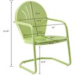 Home Square Griffith 2 Piece Modern Metal Patio Chair Set in Key Lime