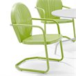 Home Square Griffith 2 Piece Modern Metal Patio Chair Set in Key Lime