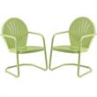 Home Square Griffith 2 Piece Modern Metal Patio Chair Set in Key Lime