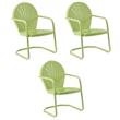 Home Square Griffith 3 Piece Modern Metal Patio Chair Set in Key Lime