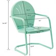 Home Square Griffith 3 Piece Modern Metal Patio Chair Set in Aqua