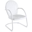 Home Square Griffith 3 Piece Modern Metal Patio Chair Set in White