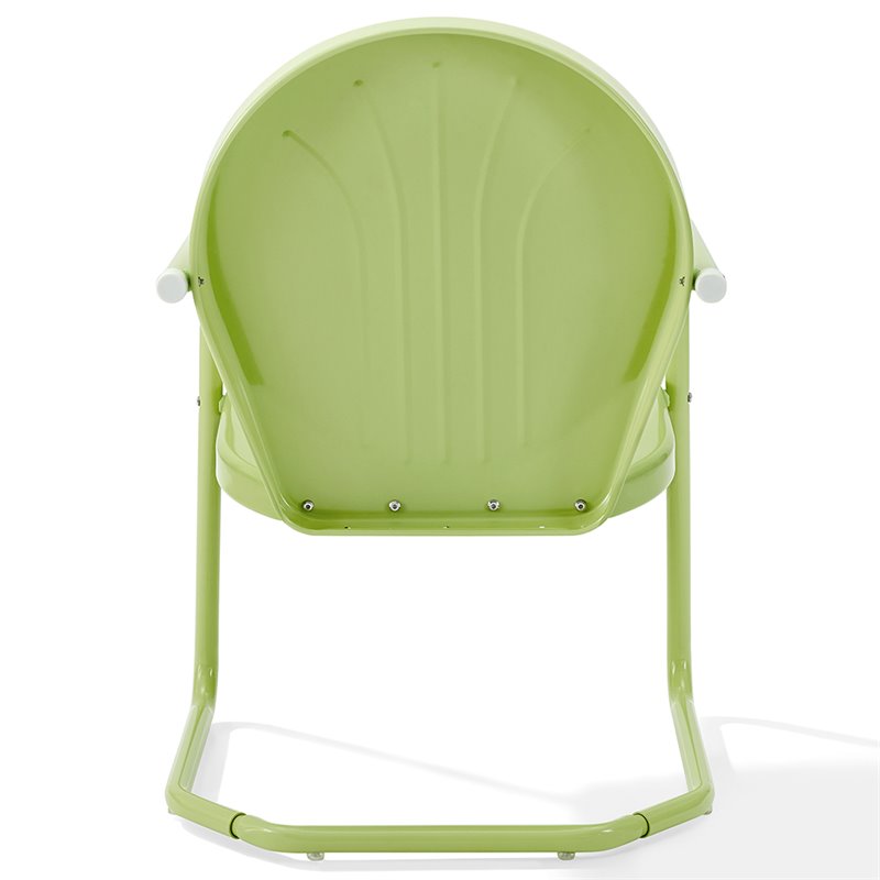Home Square Griffith 4 Piece Metal Patio Chair Set in Key Lime and Aqua