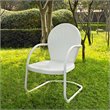 Home Square Griffith 4 Piece Metal Patio Chair Set in White and Red