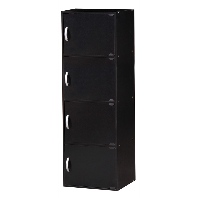 Home Square 2-Piece Set with 5 Shelf Bookcase and 4 Shelf Bookcase in Black