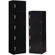 Home Square 2-Piece Set with 5 Shelf Bookcase and 4 Shelf Bookcase in Black