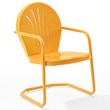 Home Square Griffith 4 Piece Metal Patio Chair Set in Tangerine