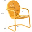 Home Square Griffith 4 Piece Metal Patio Chair Set in Tangerine