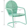 Home Square Griffith 4 Piece Metal Modern Patio Chair Set in Aqua