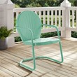 Home Square Griffith 4 Piece Metal Modern Patio Chair Set in Aqua
