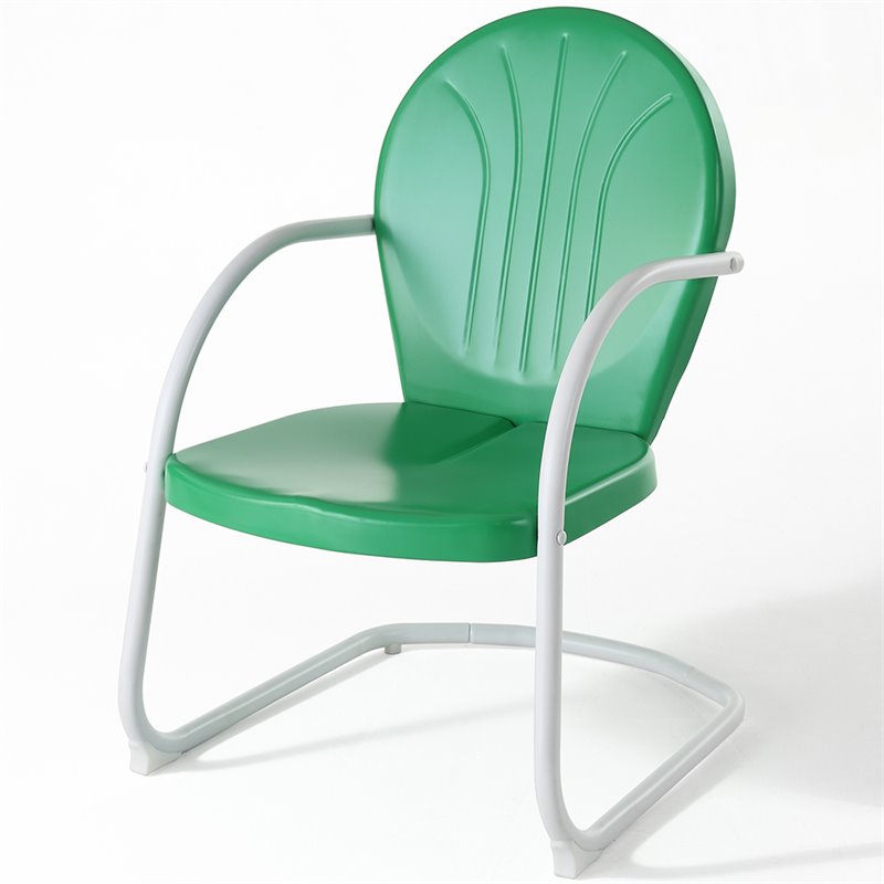 Home Square Griffith 4 Piece Metal Patio Chair Set in Grasshopper Green