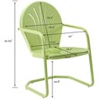 Home Square Griffith 2 Piece Metal Patio Chair Set in Tangerine and Key Lime