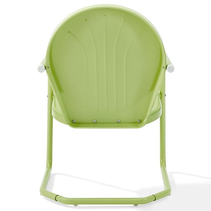 Home Square Griffith 2 Piece Metal Patio Chair Set in Tangerine and Key Lime