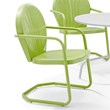 Home Square Griffith 2 Piece Metal Patio Chair Set in Tangerine and Key Lime