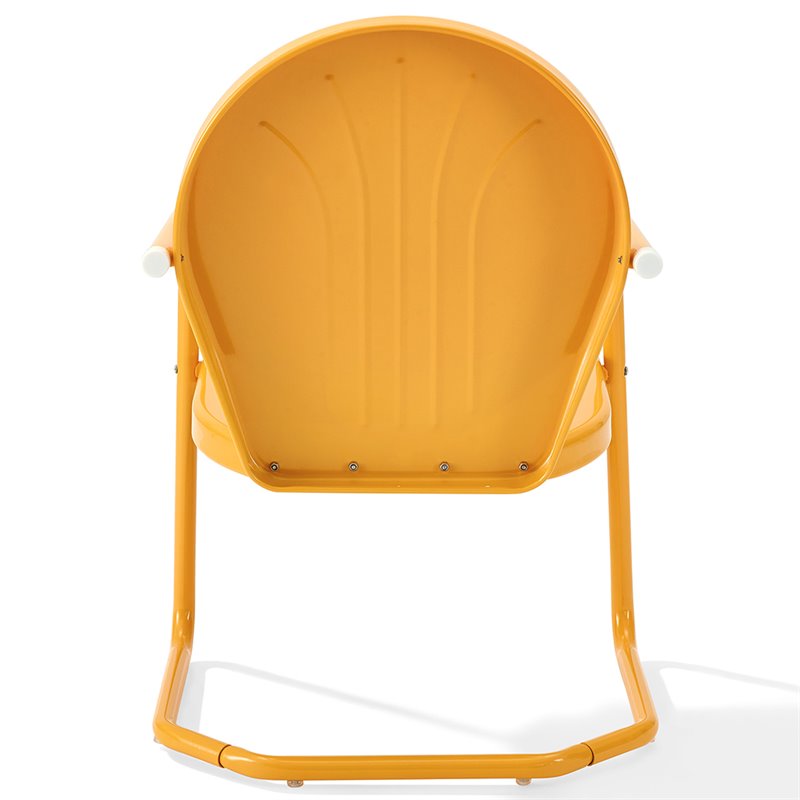 Home Square 4 Piece Metal Modern Patio Chair Set in Tangerine and Key Lime