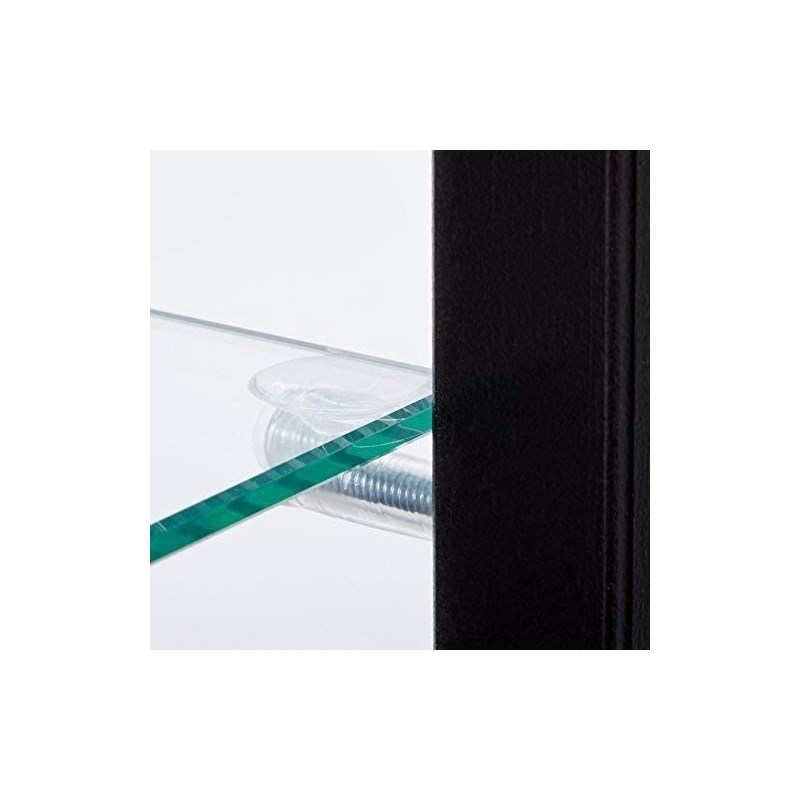 Home Square Contemporary 5-Shelves Wood/Glass Curio Cabinet in Black (Set of 2)