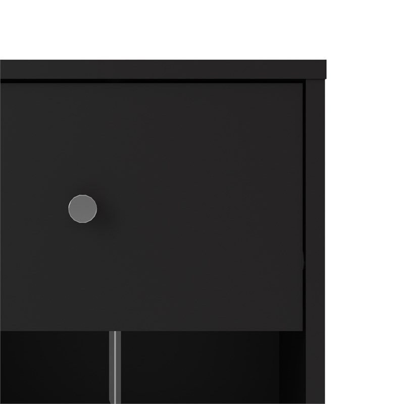Home Square 3 Piece Set with 3 Drawer Chest and 2 1-Drawer Nightstands in Black
