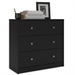 3pc Set of Engineered Wood Black 3Drawer Chest 6Drawer Dresser & Nightstand