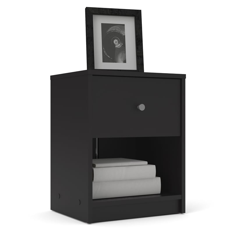3pc Set of Engineered Wood Black 3Drawer Chest 6Drawer Dresser & Nightstand