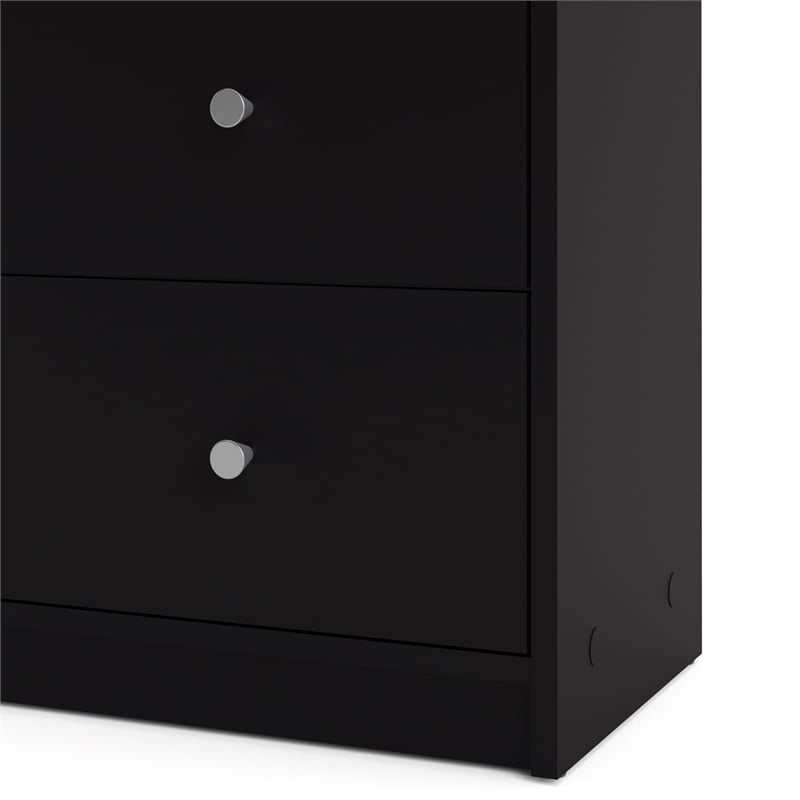 3pc Set of Engineered Wood Black 3Drawer Chest 6Drawer Dresser & Nightstand