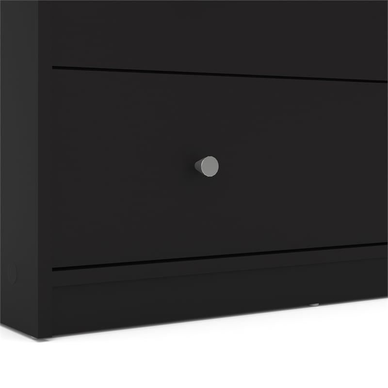 3pc Set of Engineered Wood Black 3Drawer Chest 6Drawer Dresser & Nightstand