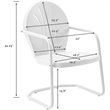 Home Square Griffith 2 Piece Metal Patio Chair Set in Key Lime and White