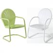 Home Square Griffith 2 Piece Metal Patio Chair Set in Key Lime and White