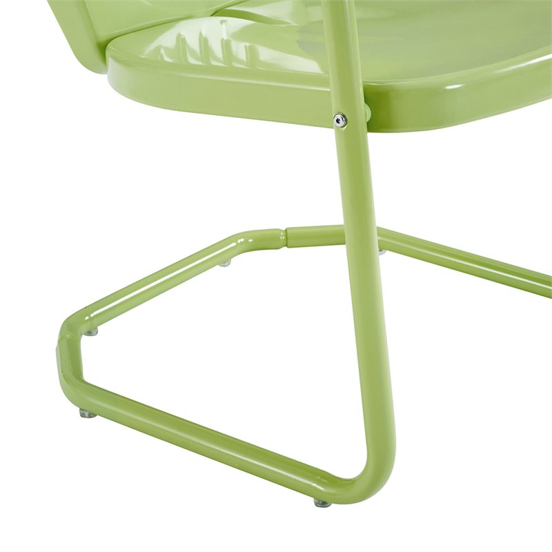 Home Square Griffith 2 Piece Metal Patio Chair Set in Key Lime and Red