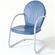 Home Square Griffith 2 Piece Metal Patio Chair Set in Key Lime and Sky Blue