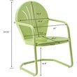 Home Square Griffith 2 Piece Metal Patio Chair Set in Key Lime and Sky Blue
