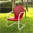 Home Square Griffith 2 Piece Metal Patio Chair Set in Aqua and Red